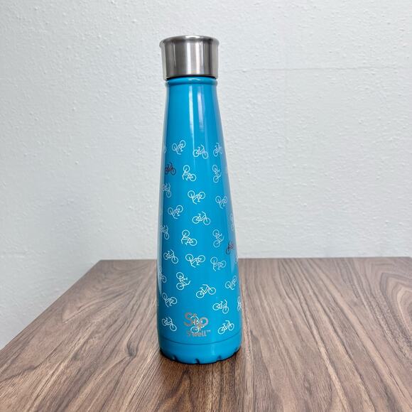 S'Well S'ip Blue Bicycle 15 OZ Reusable Water Bottle Stainless Steel - Picture 1 of 6